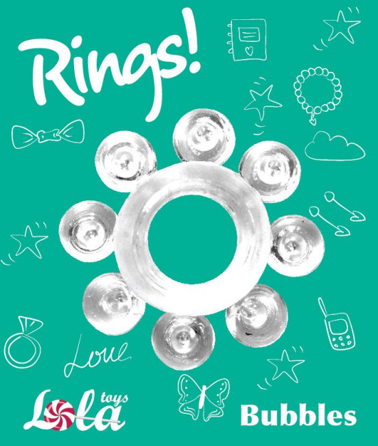 Прозрачное эрекционное кольцо Rings Bubbles, Lola toys Прозрачное эрекционное кольцо Rings Bubbles, Lola toys