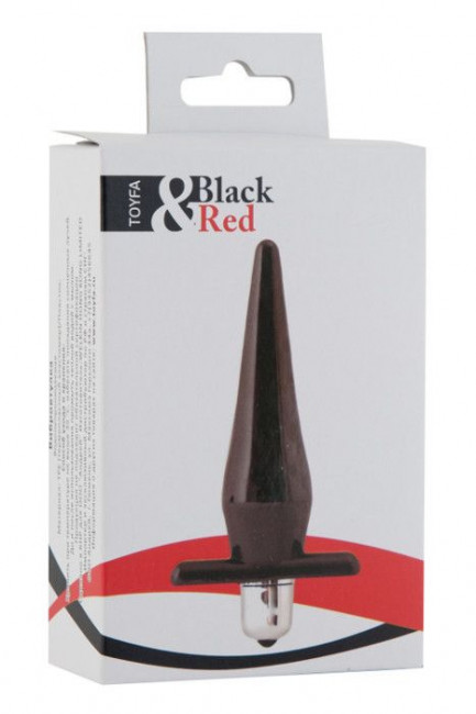 Черная водонепроницаемая вибровтулка Black&Red - 12,7 см., ToyFa