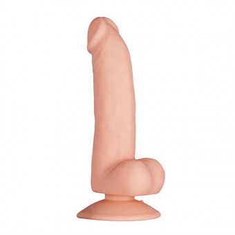 Телесный фаллоимитатор с подошвой-присоской PURRFECT SILICONE DELUXE DONG 6.5INCH - 17 см., Dream Toys
