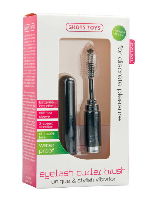 Черный мини-вибратор Eyelash Curler Brush в виде туши для ресниц - 13 см., Shots Media BV Черный мини-вибратор Eyelash Curler Brush в виде туши для ресниц - 13 см., Shots Media BV