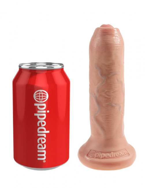 Телесный необрезанный фаллоимитатор на присоске 6" Uncut Cock - 16,5 см., Pipedream