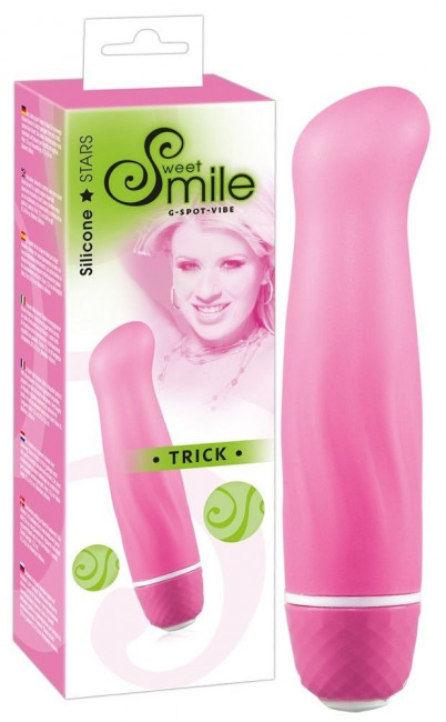 Розовый вибратор Smile Mini Trick G - 12,5 см., Orion