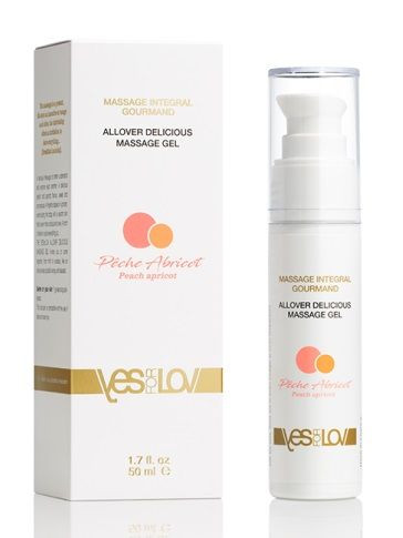 Универсальный массажный гель-смазка Allover Delicious Massage Gel с ароматом персика и аброкоса - 50 мл., YESforLOV Универсальный массажный гель-смазка Allover Delicious Massage Gel с ароматом персика и аброкоса - 50 мл., YESforLOV