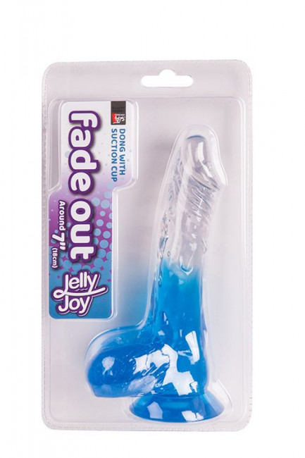 Голубой фаллоимитатор с прозрачным стволом и присоской - 17,8 см., Dream Toys