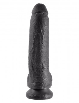 Чёрный фаллоимитатор 9" Cock with Balls - 22,9 см., Pipedream