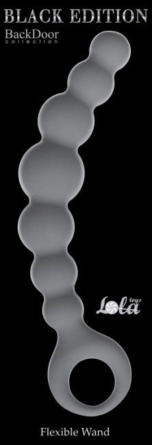 Серая упругая анальная цепочка Flexible Wand - 18 см., Lola toys