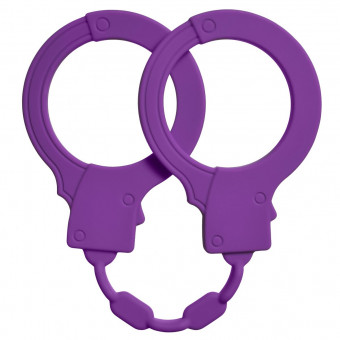Фиолетовые силиконовые наручники Stretchy Cuffs Purple, Lola toys