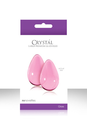 Большие розовые стеклянные вагинальные шарики CRYSTAL KEGEL EGGS, NS Novelties