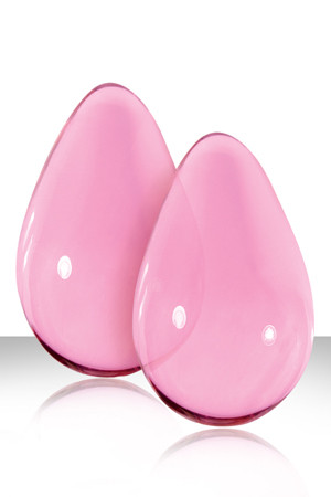 Большие розовые стеклянные вагинальные шарики CRYSTAL KEGEL EGGS, NS Novelties