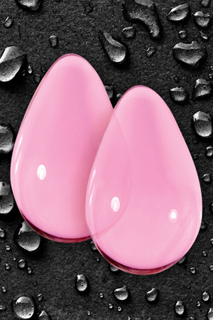 Большие розовые стеклянные вагинальные шарики CRYSTAL KEGEL EGGS, NS Novelties
