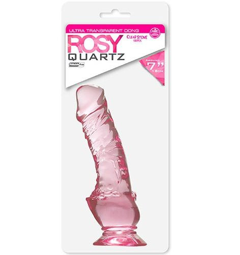 Розовый фаллоимитатор QUARTZ ROSY 7INCH PVC DONG - 18 см., NMC
