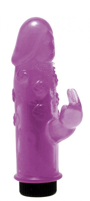 Небольшой вибратор с клиторальным стимулятором MICRO BEAVER VIBRATOR - 12,7 см., Seven Creations