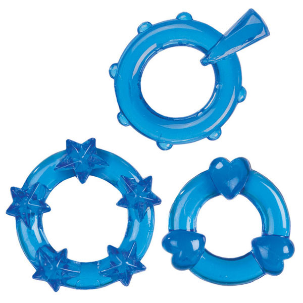 Набор из 3-х синих эрекционных колечек MAGIC C-RINGS, California Exotic Novelties