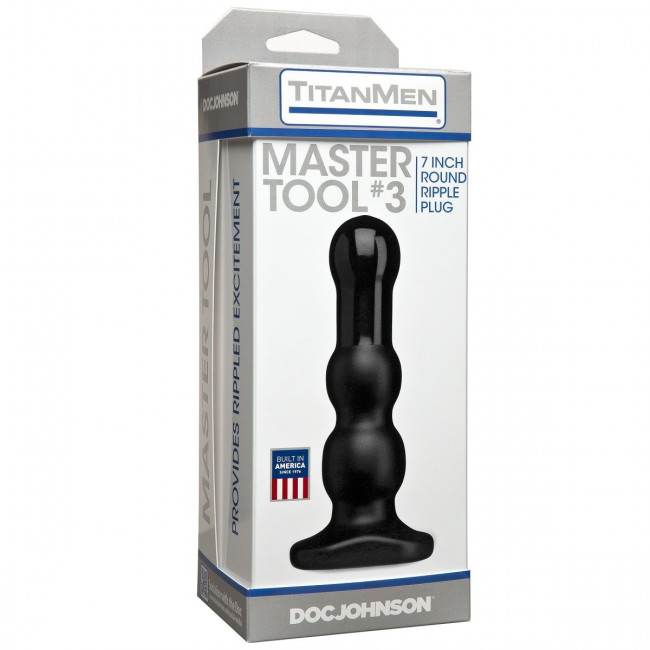 Анальная рельефная пробка Titanmen Tools Master #3 - 18,3 см., Doc Johnson