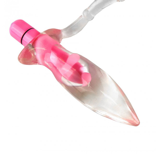 Прозрачное эрекционное кольцо с анальной вибропробкой, Sextoy 2011