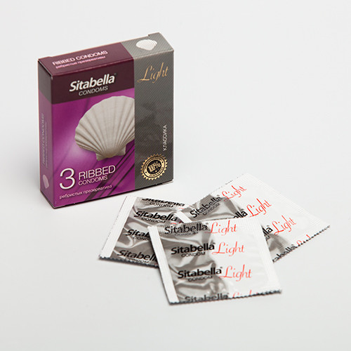 Ребристые презервативы Sitabella Light - 3 шт., Sitabella Ребристые презервативы Sitabella Light - 3 шт., Sitabella