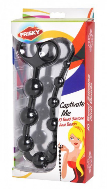 Анальные бусы Captivate Me 10 Bead Silicone Anal Beads - 34 см., XR Brands