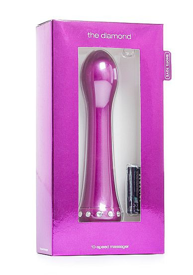 Вибратор с кристаллами The Diamond Purple - 16,5 см., Shots Media BV