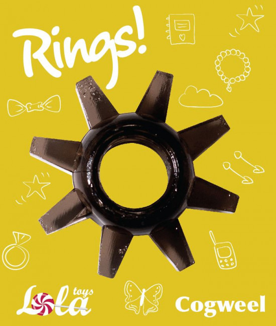 Чёрное эрекционное кольцо Rings Cogweel, Lola toys
