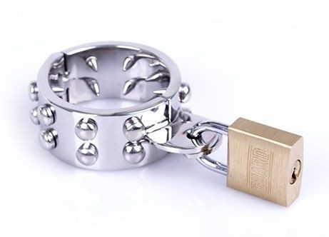 Кольцо фиксатор на пенис для любителей проколов Cylinder Spikes L , O-Products