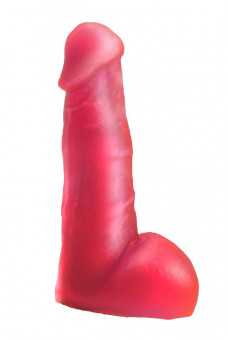 Розовая гелевая насадка с мошонкой для страпона - 17,8 см., LOVETOY (А-Полимер)