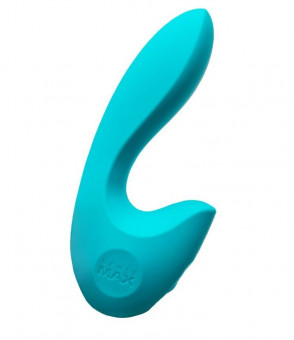 Бирюзовый вибратор Sense Max с клиторальным стимулятором - 16 см., Sense Max