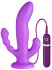 Фиолетовый вибратор с двумя дополнительными отростками PURRFECT SILICONE 3WAYS VIBRATOR 6.5INCH - 17 см., Dream Toys