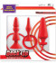 Набор из 3 красных анальных втулок BACK UP SILICONE ANAL KIT Набор из 3 красных анальных втулок BACK UP SILICONE ANAL KIT