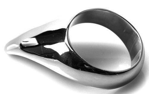 Серебристое эрекционное кольцо Teardrop Cockring Серебристое эрекционное кольцо Teardrop Cockring
