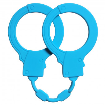 Голубые силиконовые наручники Stretchy Cuffs Turquoise, Lola toys