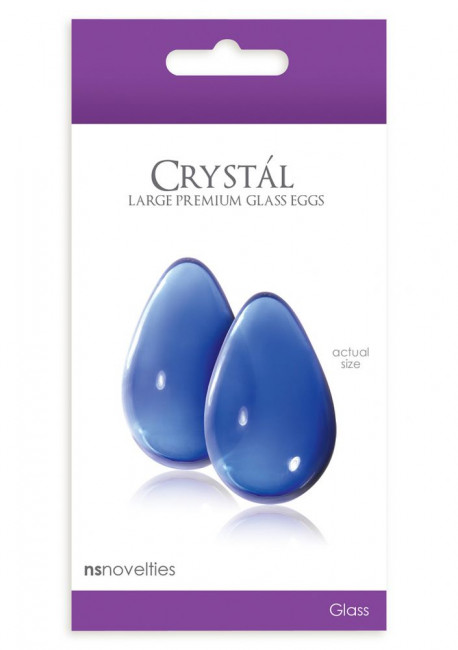Большие синие стеклянные вагинальные шарики Crystal Kegel Eggs, NS Novelties Большие синие стеклянные вагинальные шарики Crystal Kegel Eggs, NS Novelties