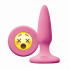 Розовая силиконовая пробка Emoji Face WTF - 8,6 см., NS Novelties